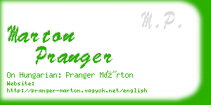 marton pranger business card